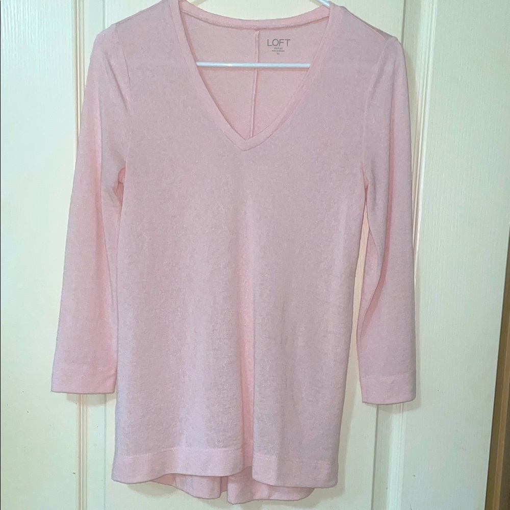 LOFT Soft Pink V-Neck sweater Size XS